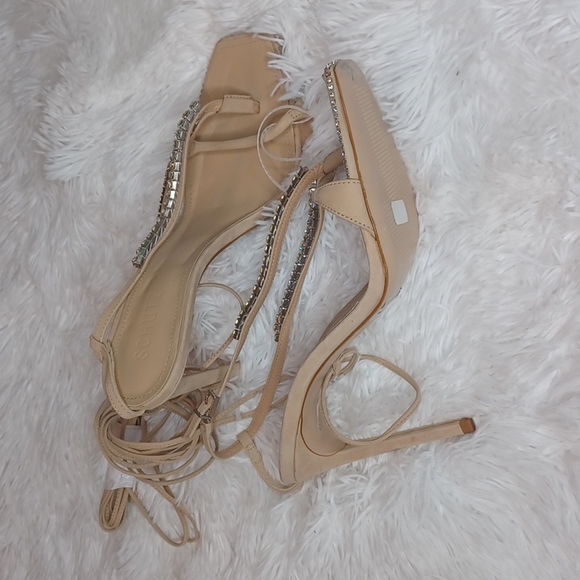 Schutz Vikki Crystal-Embellished High-Heel Sandals Size 9B - Picture 10 of 17